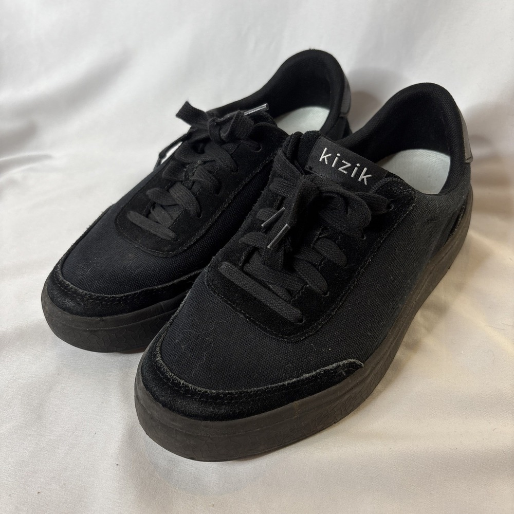 Kizik Prague 2 Hands Free Shoes W 7.5W/6W Slip On Black Canvas Casual Sneakers